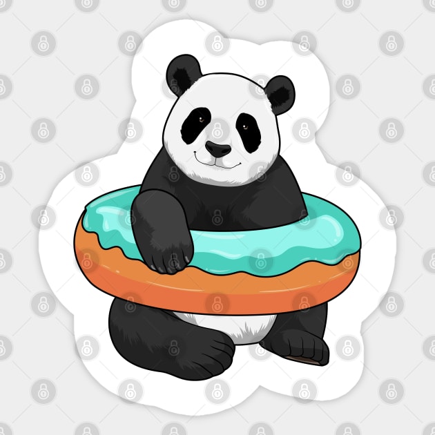 Panda with Donut Sticker by Markus Schnabel